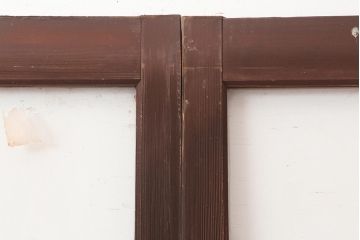 レトロ建具　昭和中期　シンプルなデザインで合わせやすいガラス戸2枚セット(引き戸)(R-045843)