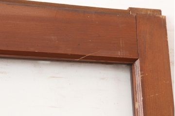 レトロ建具　昭和中期　シンプルなデザインで合わせやすいガラス戸2枚セット(引き戸)(R-045843)