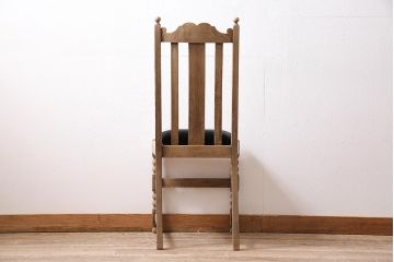 アンティーク家具　イギリスアンティーク　ストリップド(剥離)　オーク材　上品なシルエットのダイニングチェア(椅子)(R-045845)