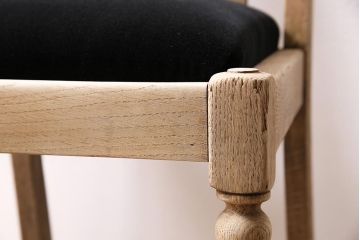 アンティーク家具　イギリスアンティーク　ストリップド(剥離)　オーク材　上品なシルエットのダイニングチェア(椅子)(R-045846)