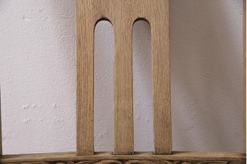 アンティーク家具　イギリスアンティーク　ストリップド(剥離)　オーク材　バルボスレッグのダイニングチェア(椅子)(R-045847)