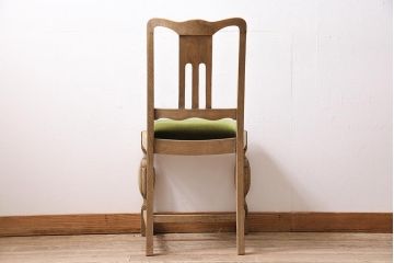 アンティーク家具　イギリスアンティーク　ストリップド(剥離)　オーク材　バルボスレッグのダイニングチェア(椅子)(R-045847)