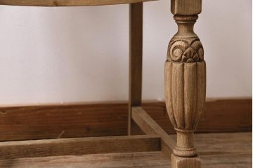 アンティーク家具　イギリスアンティーク　ストリップド(剥離)　オーク材　バルボスレッグのダイニングチェア(椅子)(R-045848)