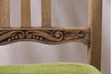 アンティーク家具　イギリスアンティーク　ストリップド(剥離)　オーク材　バルボスレッグのダイニングチェア(椅子)(R-045848)