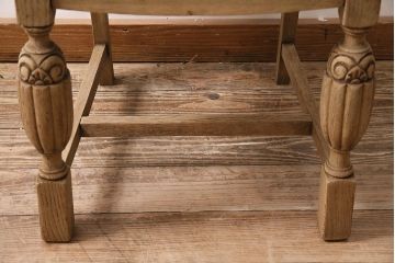 アンティーク家具　イギリスアンティーク　ストリップド(剥離)　オーク材　バルボスレッグのダイニングチェア(椅子)(R-045848)