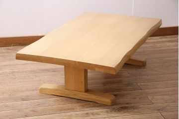 中古　柏木工(KASHIWA・カシワ)　オーク材　木のぬくもり感じる座卓(定価約16万円)(ローテーブル)(R-045849)