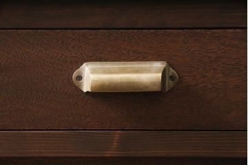 ラフジュ工房オリジナル　古建具リメイク　結霜ガラス　レトロな雰囲気を高める戸棚(収納棚、食器棚、キャビネット)(R-045850)