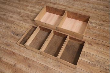 アンティーク家具　ストリップド(剥離)　組子がおしゃれな和風の戸棚(収納棚、水屋箪笥)(R-045853)