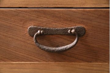 アンティーク家具　ストリップド(剥離)　組子がおしゃれな和風の戸棚(収納棚、水屋箪笥)(R-045853)