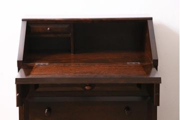 ビンテージ家具　松本民芸家具　#33A型　コンパクトなライティングビューロー(机、在宅ワーク、在宅用デスク)(定価約29万円)(R-045858)