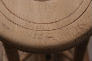 アンティーク家具　昭和初期　ストリップド(剥離)　ブナ材　レトロな木製スツール(椅子、チェア)(R-045859)