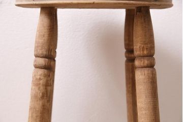 アンティーク家具　昭和初期　ストリップド(剥離)　ブナ材　レトロな木製スツール(椅子、チェア)(R-045859)
