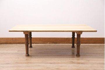 アンティーク家具　昭和初期　ストリップド(剥離)　ナチュラルインテリアにおすすめのローテーブル(センターテーブル)(R-045860)