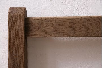 アンティーク家具　昭和初期　ストリップド(剥離)　カシ材　懐かしさ感じるスクールチェア(木製チェア、椅子、板座チェア)(R-045911)