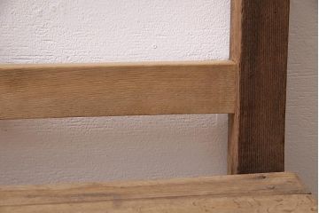 アンティーク家具　昭和初期　ストリップド(剥離)　カシ材　懐かしさ感じるスクールチェア(木製チェア、椅子、板座チェア)(R-045911)