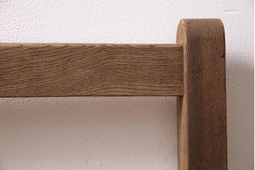 アンティーク家具　昭和初期　ストリップド(剥離)　カシ材　懐かしさ感じるスクールチェア(木製チェア、椅子、板座チェア)(R-045911)