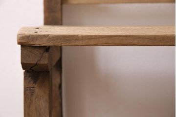 アンティーク家具　昭和初期　ストリップド(剥離)　カシ材　懐かしさ感じるスクールチェア(木製チェア、椅子、板座チェア)(R-045911)