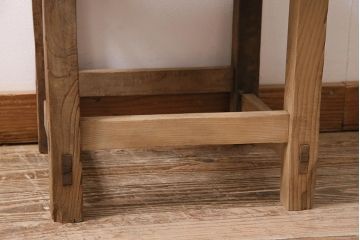 アンティーク家具　昭和初期　ストリップド(剥離)　カシ材　懐かしさ感じるスクールチェア(木製チェア、椅子、板座チェア)(R-045911)