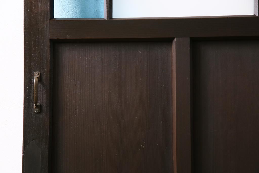 アンティーク建具　大正ロマン　色ガラスがおしゃれな木製ドア(ガラス扉)(R-045914)