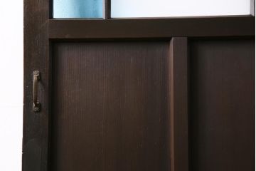アンティーク建具　大正ロマン　色ガラスがおしゃれな木製ドア(ガラス扉)(R-045914)