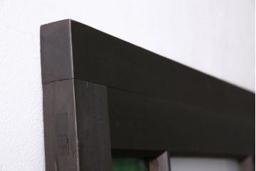 アンティーク建具　大正ロマン　色ガラスがおしゃれな木製ドア(ガラス扉)(R-045914)
