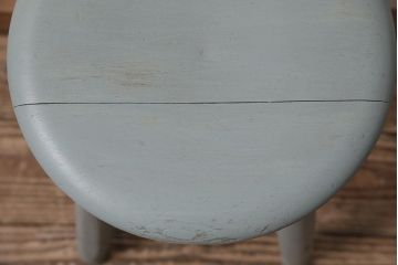 アンティーク家具　昭和初期　シャビーな風合いのペイントスツール(木製チェア、丸椅子)(R-045921)