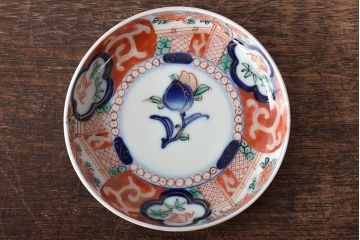 江戸期　古伊万里　花鳥図　色絵小皿3枚セット(R-045936)