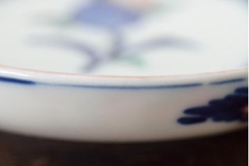 江戸期　古伊万里　花鳥図　色絵小皿2枚セット(R-045937)
