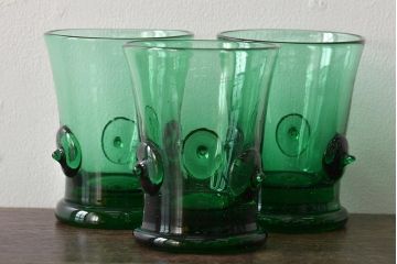 船木倭帆(Shizu)　グラス3点(吹きガラス、作家物、コップ、タンブラー)(R-045942)