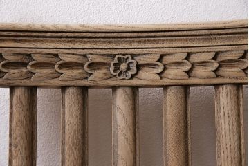 アンティーク家具　イギリスアンティーク　ストリップド(剥離)　オーク材　凝った意匠のダイニングチェア(椅子)(R-045944)