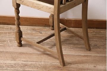 アンティーク家具　イギリスアンティーク　ストリップド(剥離)　オーク材　素朴な木味のダイニングチェア(椅子)(R-045948)