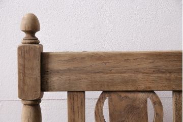 アンティーク家具　イギリスアンティーク　ストリップド(剥離)　オーク材　素朴な木味のダイニングチェア(椅子)(R-045949)