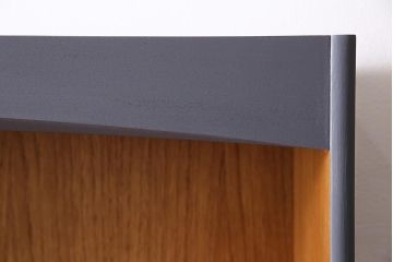 ヴィンテージ家具　北欧ビンテージ　ペイント　イギリス　nathan社(ネイサン)　チーク材　グレーのペイントが可愛らしいウォールユニット(キャビネット、棚)(R-045951)