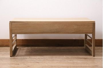 アンティーク家具　昭和初期　ストリップド(剥離)　栓材　ナチュラルな風合いの文机(ローテーブル、センターテーブル)(R-045955)