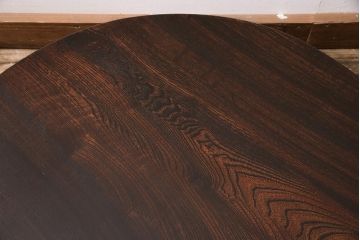 アンティーク家具　和製アンティーク　昭和初期　栓材　濃い木色が魅力的なちゃぶ台(座卓、ローテーブル、折りたたみテーブル)(R-045956)