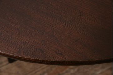 アンティーク家具　和製アンティーク　昭和初期　栓材　濃い木色が魅力的なちゃぶ台(座卓、ローテーブル、折りたたみテーブル)(R-045956)