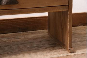 アンティーク家具　ストリップド(剥離)　ヒノキ材　白木の風合いが魅力の平机(文机)(R-045957)