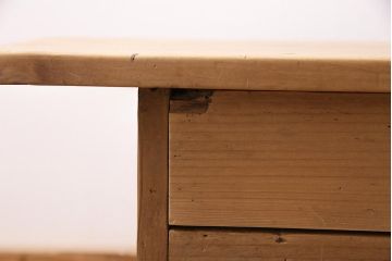 アンティーク家具　ストリップド(剥離)　ヒノキ材　白木の風合いが魅力の平机(文机)(R-045957)