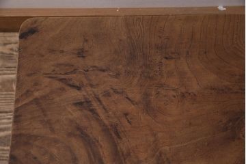 アンティーク家具　ストリップド(剥離)　総ケヤキ材　杢目が美しい平机(座机)(R-045958)