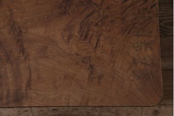 アンティーク家具　ストリップド(剥離)　総ケヤキ材　杢目が美しい平机(座机)(R-045958)