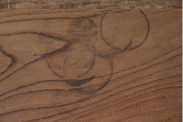 アンティーク家具　総ケヤキ材　味のあるシンプルな飾り棚(飾棚)(R-045959)