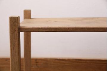 アンティーク家具　総ケヤキ材　味のあるシンプルな飾り棚(飾棚)(R-045959)