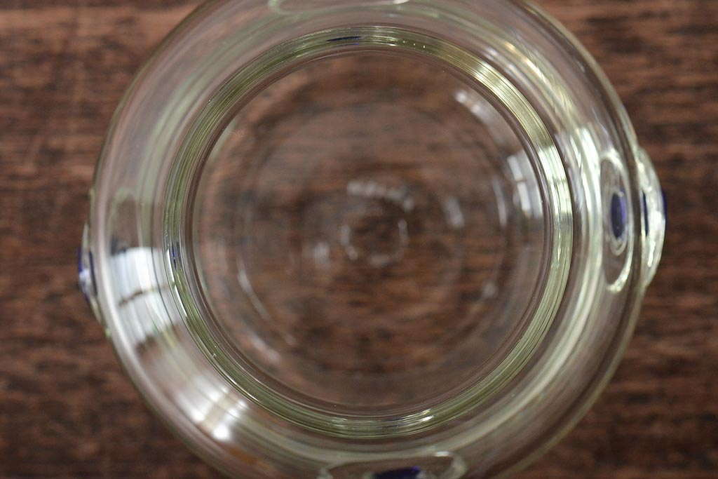 船木倭帆(Shizu)　蓋物(キャンディーポット、ガラス、作家物、吹きガラス)(R-045960)