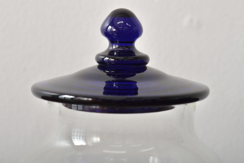 船木倭帆(Shizu)　蓋物(キャンディーポット、ガラス、作家物、吹きガラス)(R-045960)