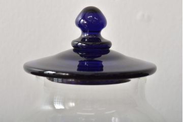 船木倭帆(Shizu)　蓋物(キャンディーポット、ガラス、作家物、吹きガラス)(R-045960)