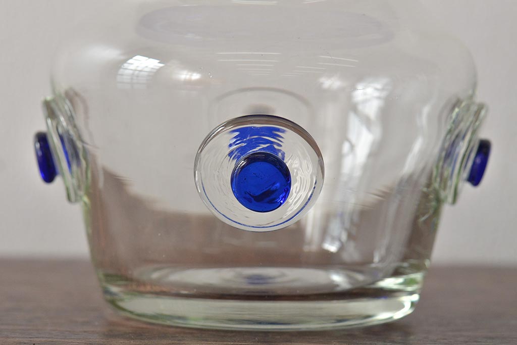 船木倭帆(Shizu)　蓋物(キャンディーポット、ガラス、作家物、吹きガラス)(R-045960)