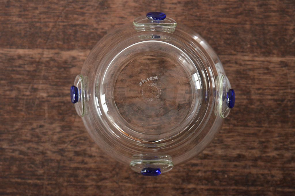 船木倭帆(Shizu)　蓋物(キャンディーポット、ガラス、作家物、吹きガラス)(R-045960)