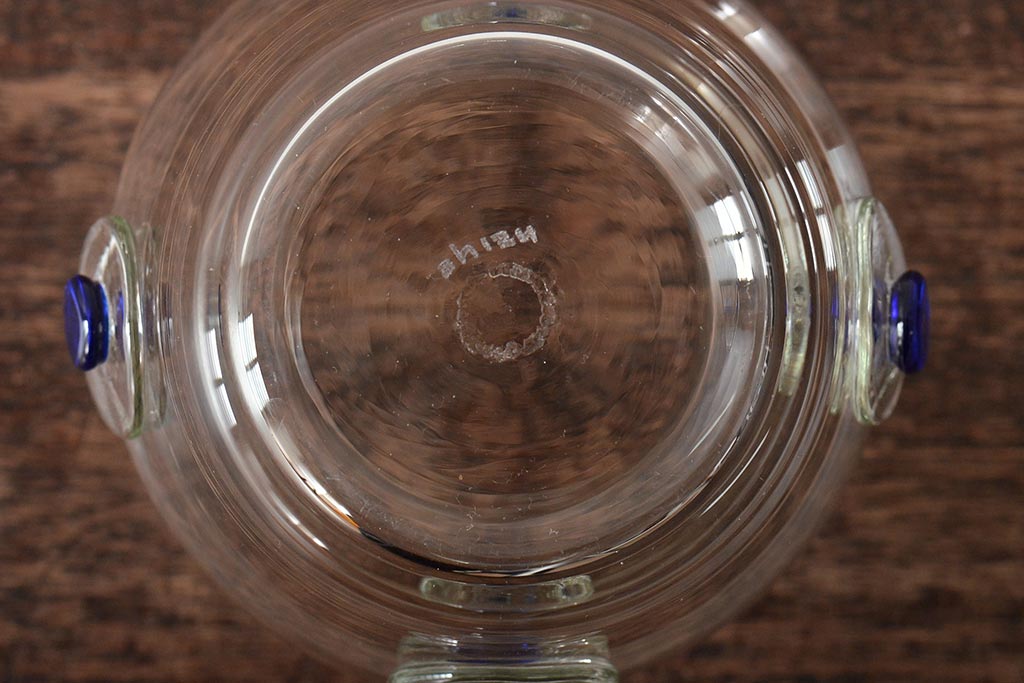 船木倭帆(Shizu)　蓋物(キャンディーポット、ガラス、作家物、吹きガラス)(R-045960)