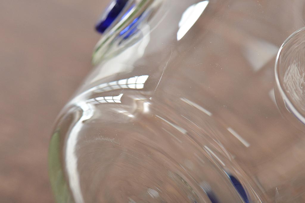 船木倭帆(Shizu)　蓋物(キャンディーポット、ガラス、作家物、吹きガラス)(R-045960)