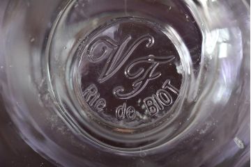 フランス　La　Verrerie　de　Biot　ワイングラス2客(吹きガラス)(R-045961)